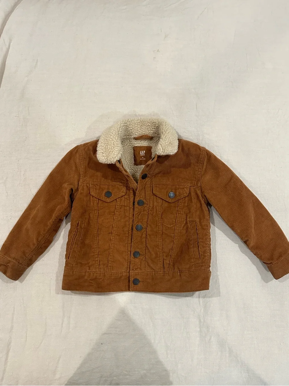 GAP Kids Corduroy Jacket with Cream Sherpa Collar